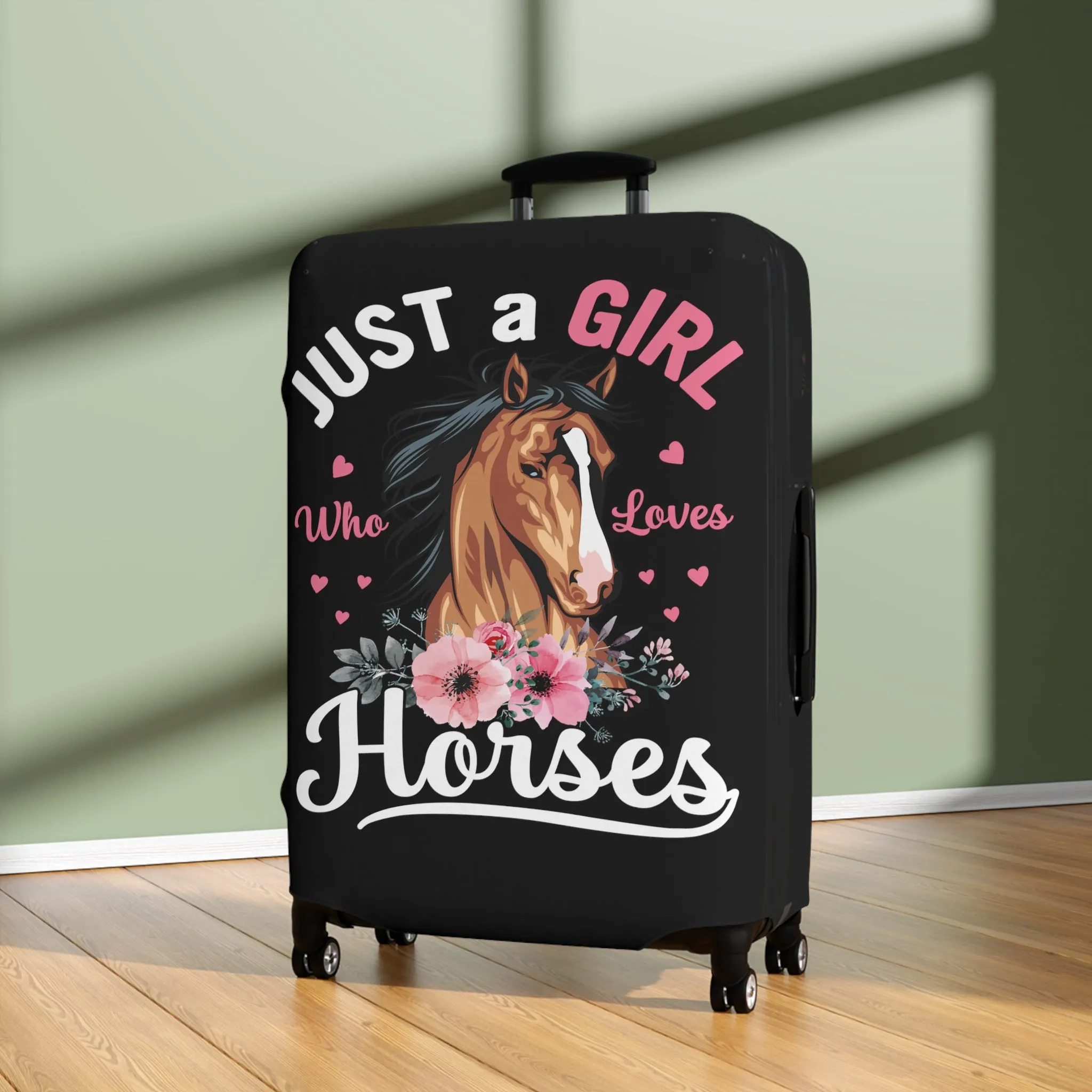 Luggage Cover, Just a Girl who Loves Horses, awd-4035