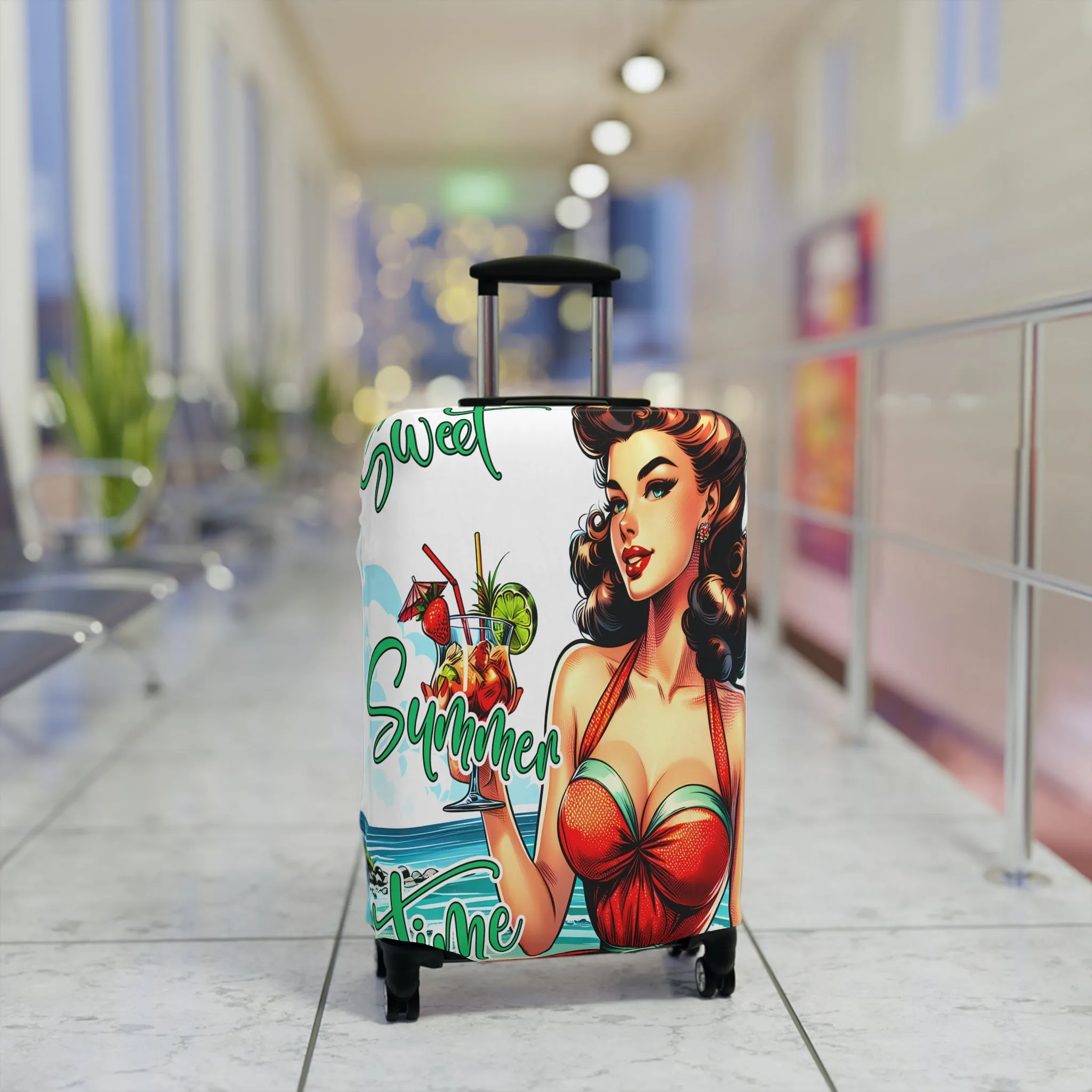 Luggage Cover, Retro Girl, Sweet Summer Time, awd-3006