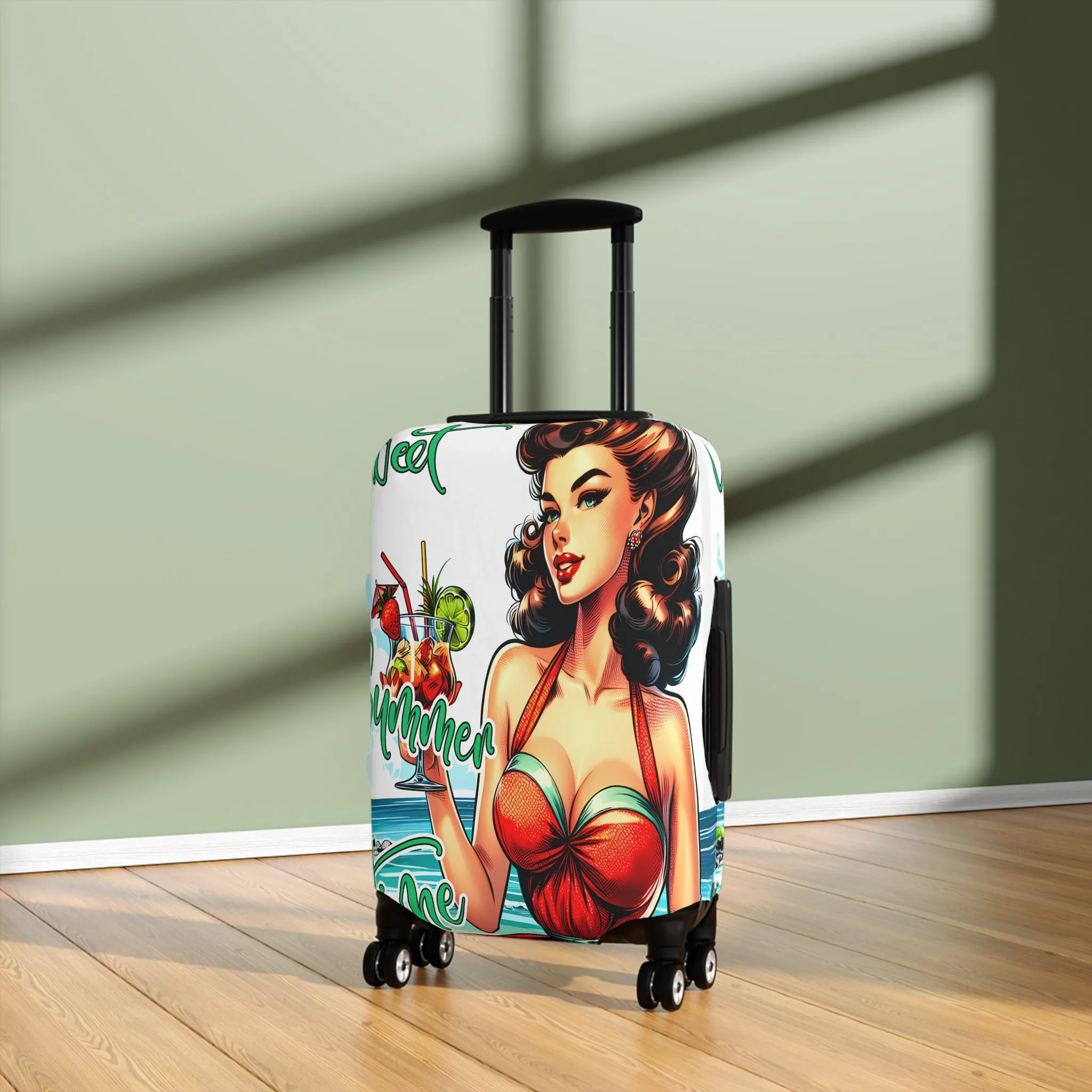 Luggage Cover, Retro Girl, Sweet Summer Time, awd-3006