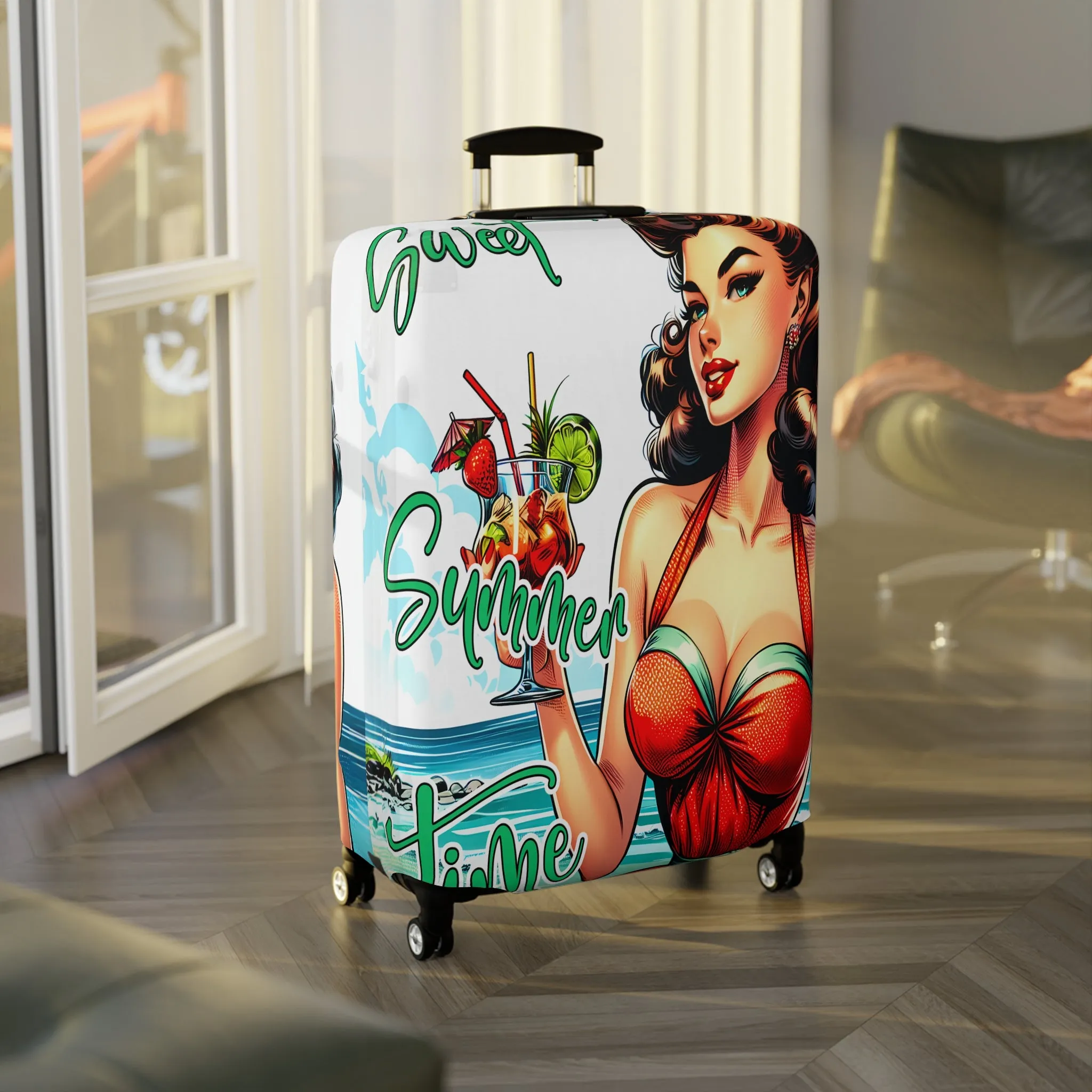 Luggage Cover, Retro Girl, Sweet Summer Time, awd-3006