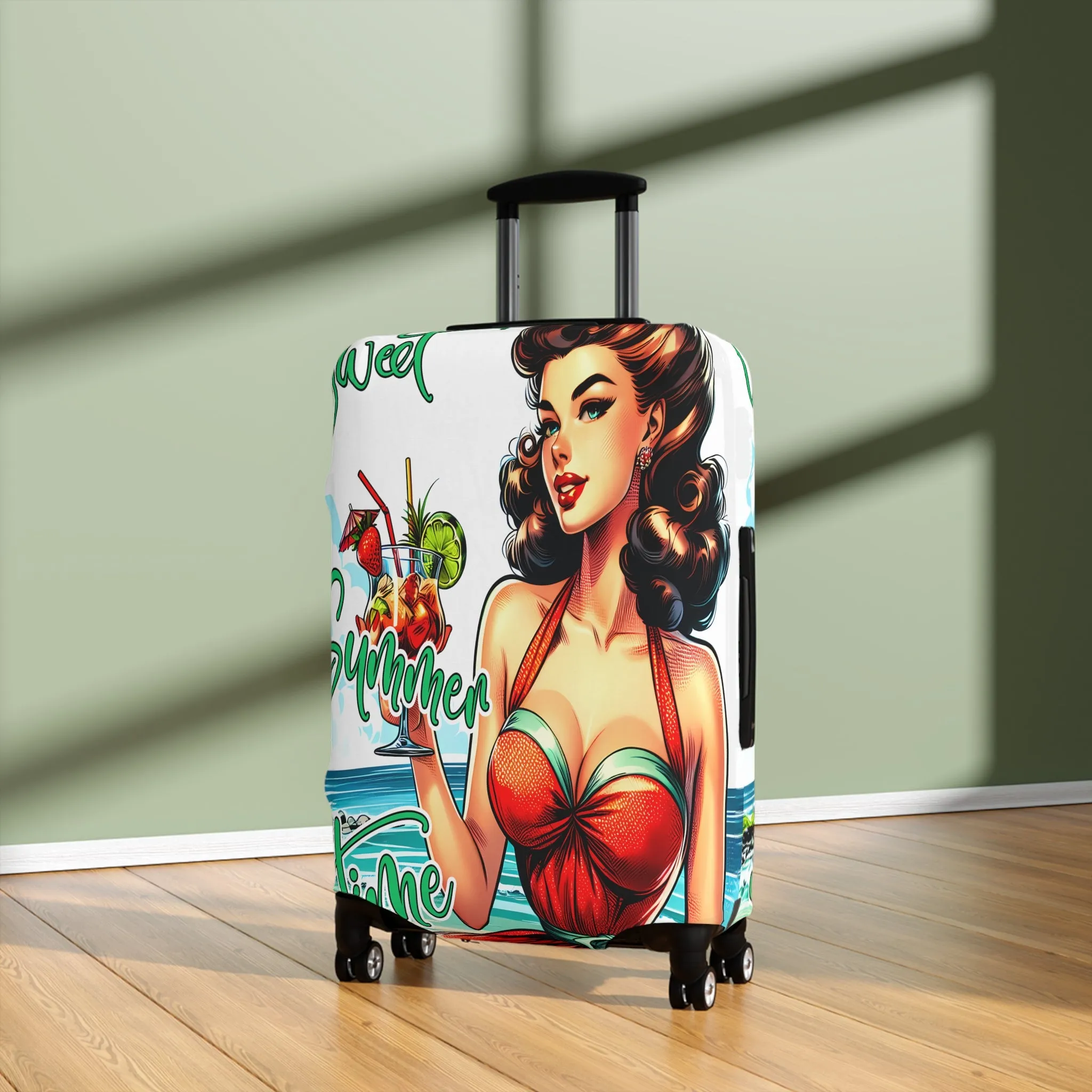 Luggage Cover, Retro Girl, Sweet Summer Time, awd-3006