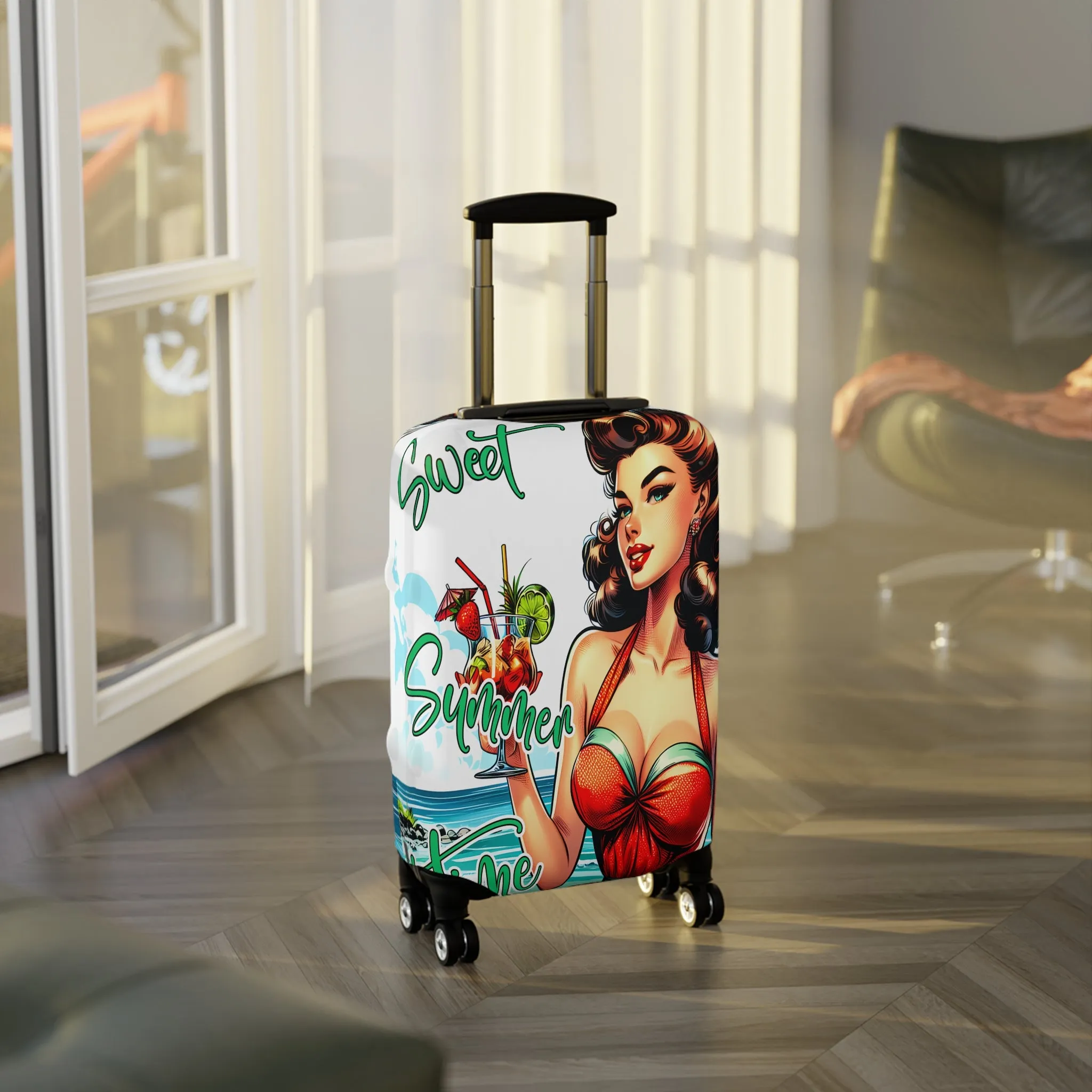 Luggage Cover, Retro Girl, Sweet Summer Time, awd-3006