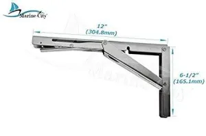 Marine City Newest Stainless-Steel Table Bracket -Long Release Arm,12” 330 LB (2pcs)