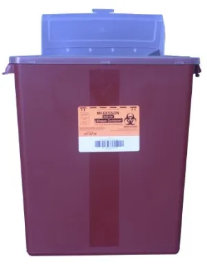 McKesson Medi-Pak Multi-purpose Sharps Container 2-Piece 13.5H X 12.5W X 6D Inch 3 Gallon Red Base