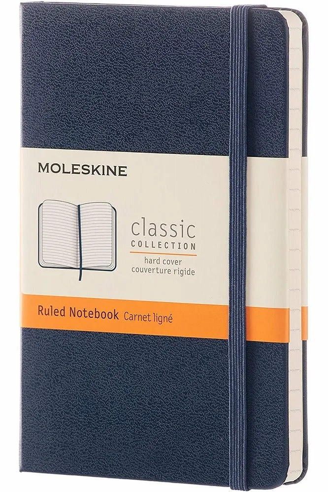 Moleskine Note Book Ruled Pocket Hard Cover Sapphire Blue