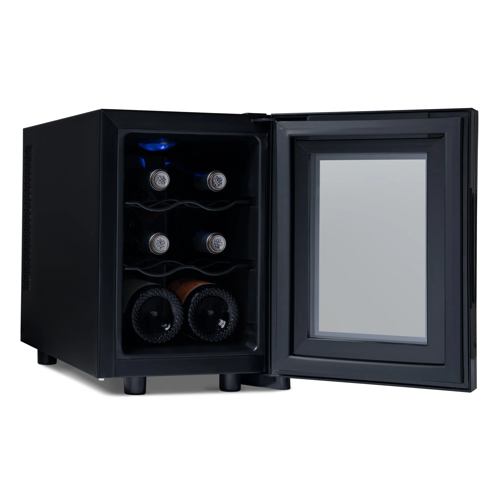 Newair® 6-Bottle 10.2" Black Freestanding Countertop Wine Fridge