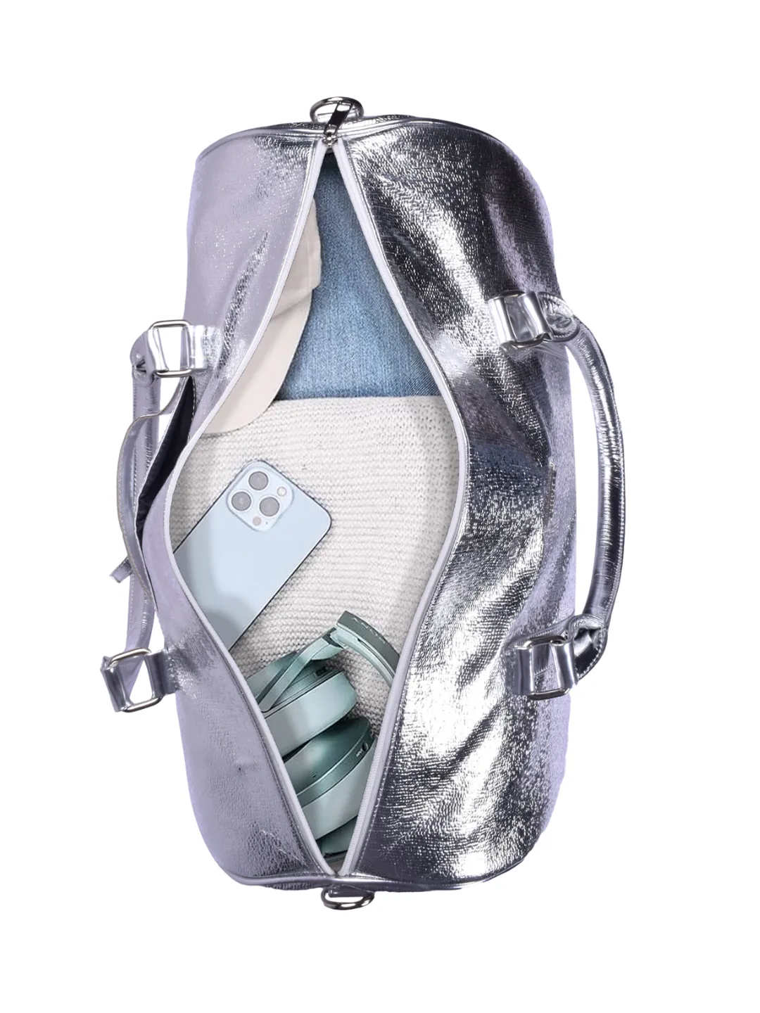 Silver Cabin Bag with Toiletry Kit - Carry on Luggage