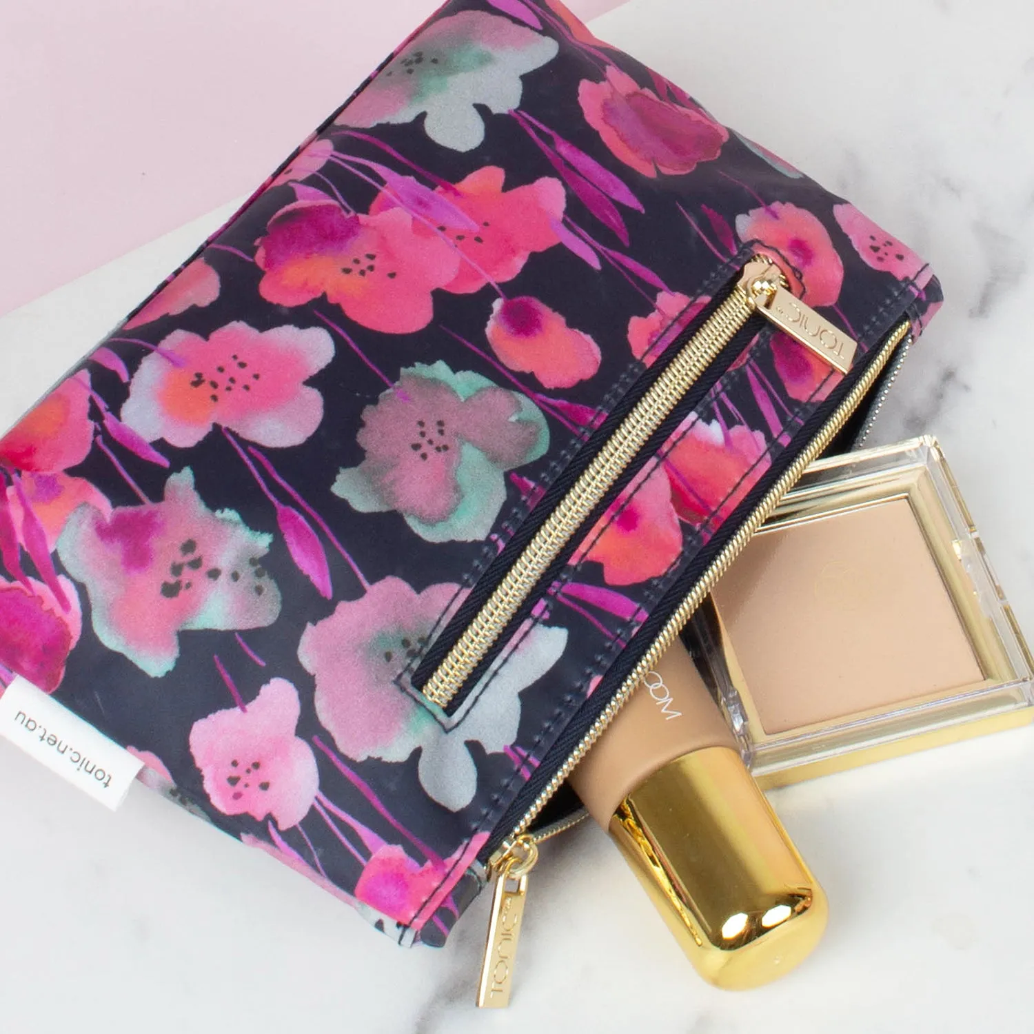 Small Cosmetic Bag - Midnight Meadow