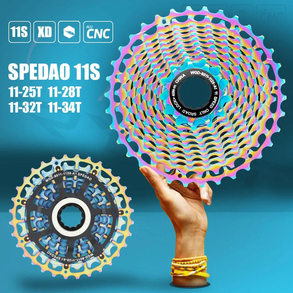 SPEDAO Road Bike Cassette Ultralight 11 Speed 11-25/28/32/34T CNC Freewheel K7 11V 11S HG Sprocket For R9100 Bicycle Flywheels