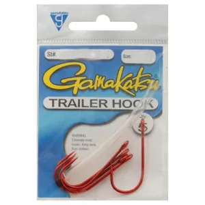 Spinner Bait Trailer Hook - Size 1-0, Red, Per 5