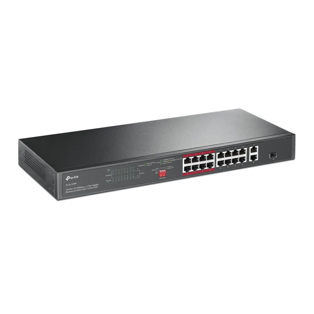 TP-Link TL-SL1218P 16-Port 10/100 Mbps   2-Port Gigabit Rackmount Switch with 16-Port PoE 