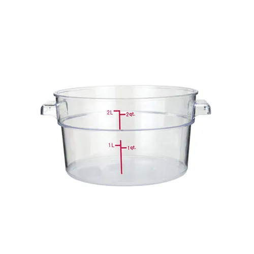 Winco PCRC-2 2 Quart Clear Round Food Container