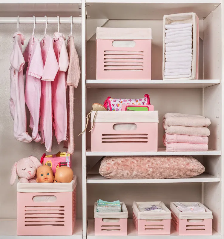 Wooden Pink Storage Bins - Small  (Wholesale)