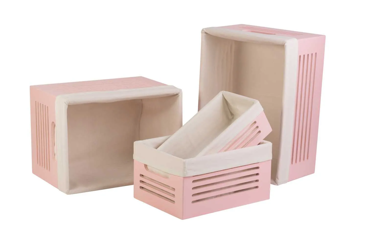 Wooden Pink Storage Bins - Small  (Wholesale)