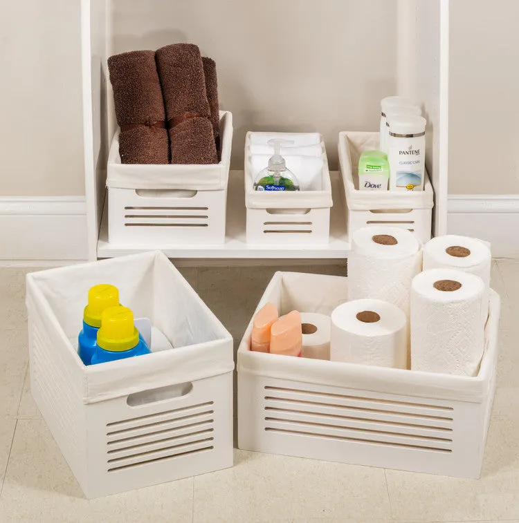 Wooden White Storage Bins - Extra Small  (Wholesale)