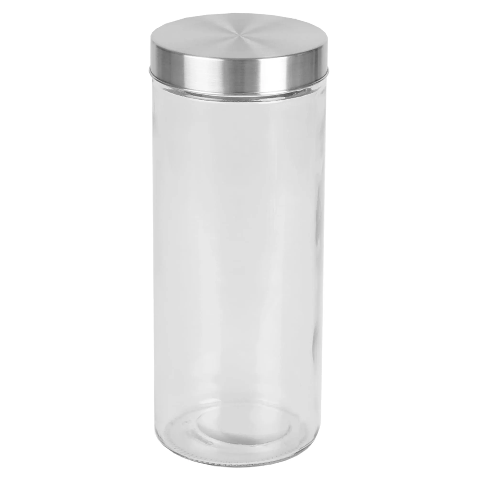 X-Large 67oz. Round Glass Canister with Air-Tight Stainless Steel Twist Top Lid, Clear