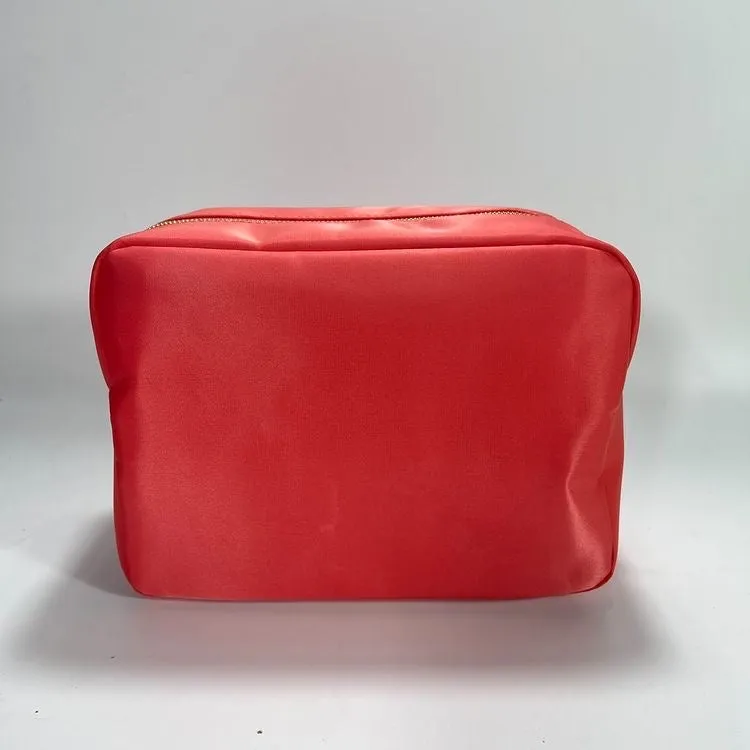 X-Large Nylon Zippered Cosmetic Bag - Assorted Colors