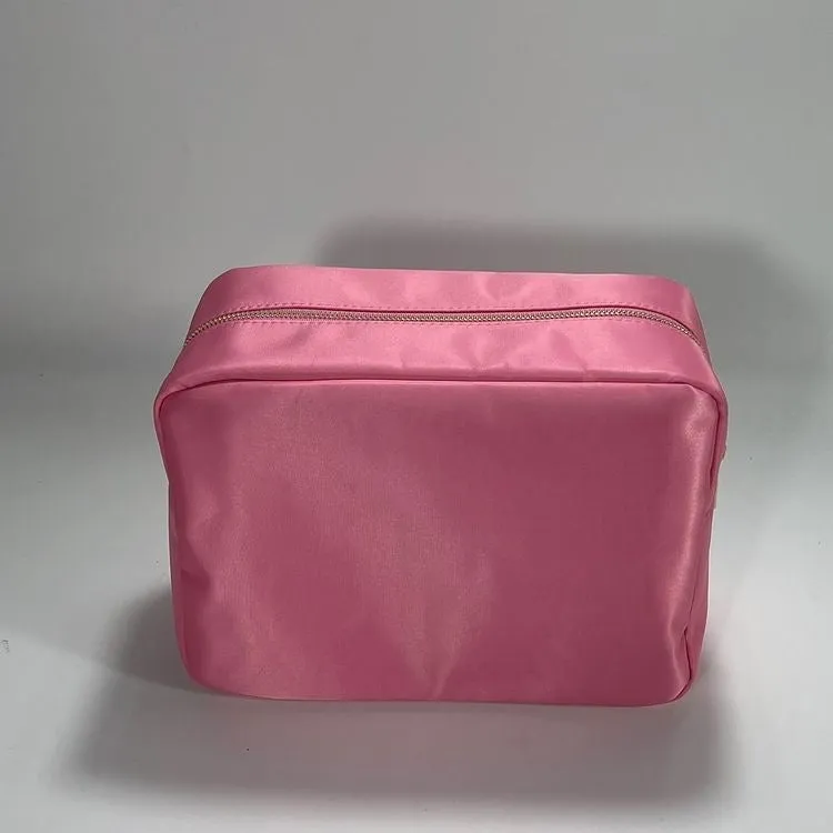 X-Large Nylon Zippered Cosmetic Bag - Assorted Colors