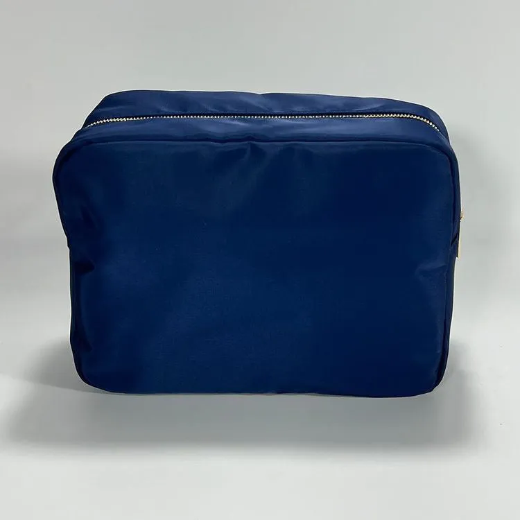 X-Large Nylon Zippered Cosmetic Bag - Assorted Colors