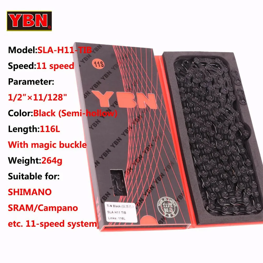 YBN Bike Chain Road Mountain Bicycle 10/11/12 Speed Chains MTB 10v 11v 12v For SHIMANO SRAM Parts With Links Lock