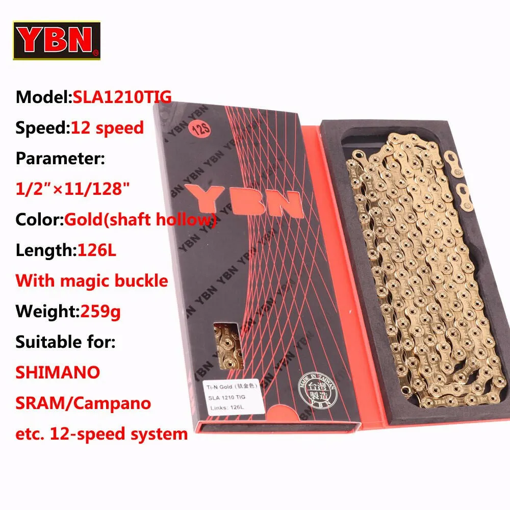 YBN Bike Chain Road Mountain Bicycle 10/11/12 Speed Chains MTB 10v 11v 12v For SHIMANO SRAM Parts With Links Lock