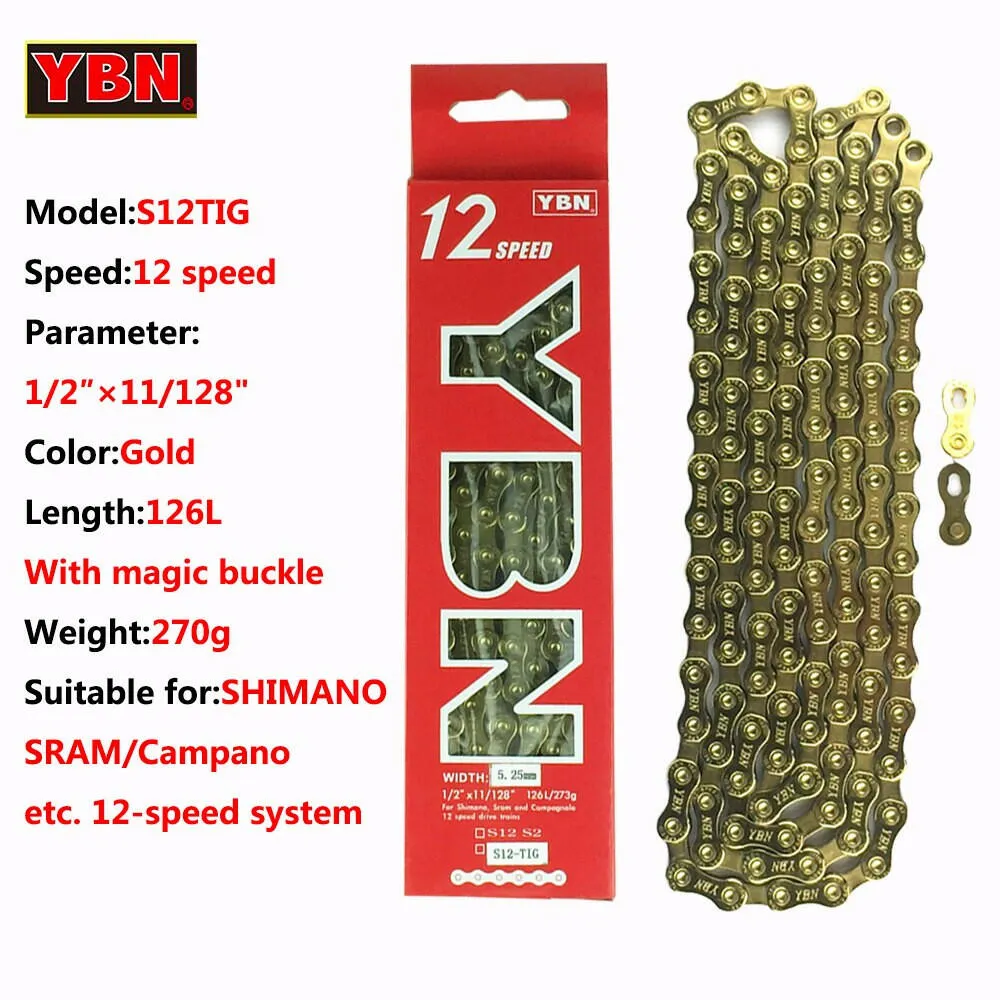 YBN Bike Chain Road Mountain Bicycle 10/11/12 Speed Chains MTB 10v 11v 12v For SHIMANO SRAM Parts With Links Lock